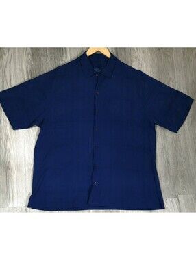 Tommy Bahama Blue Silk Camp Shirt Men’s XL Button Up Hawaiian Aloha #14